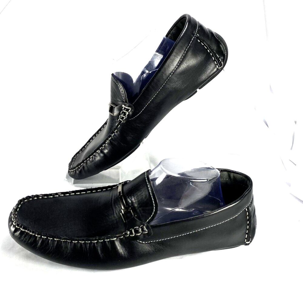 Madden Men's Driving Moccasin Sz 10.5 Black Faux Leather Slip-On Loafer Leisure